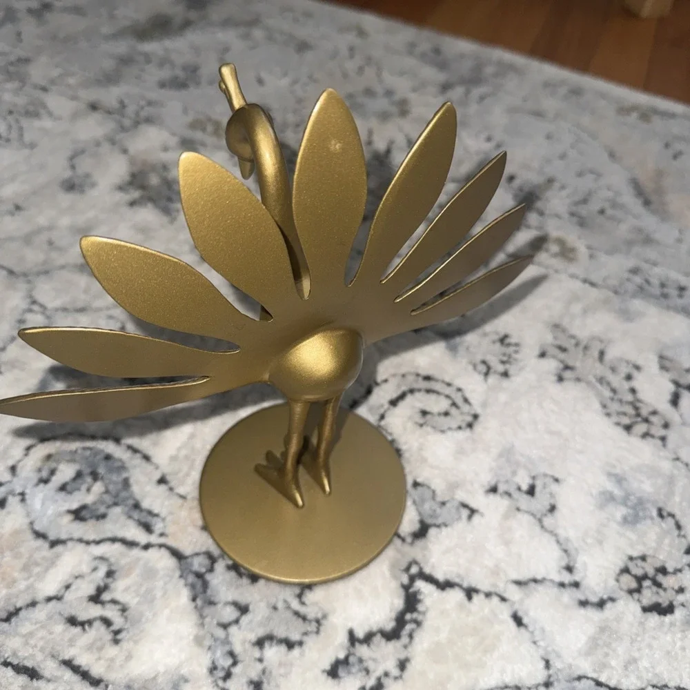 Brass Peacock IKEA Statue Figurine Shelf Sitter Paperweight Made In India